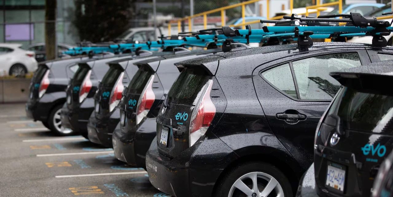car share fleet with custom multi sport racks installed