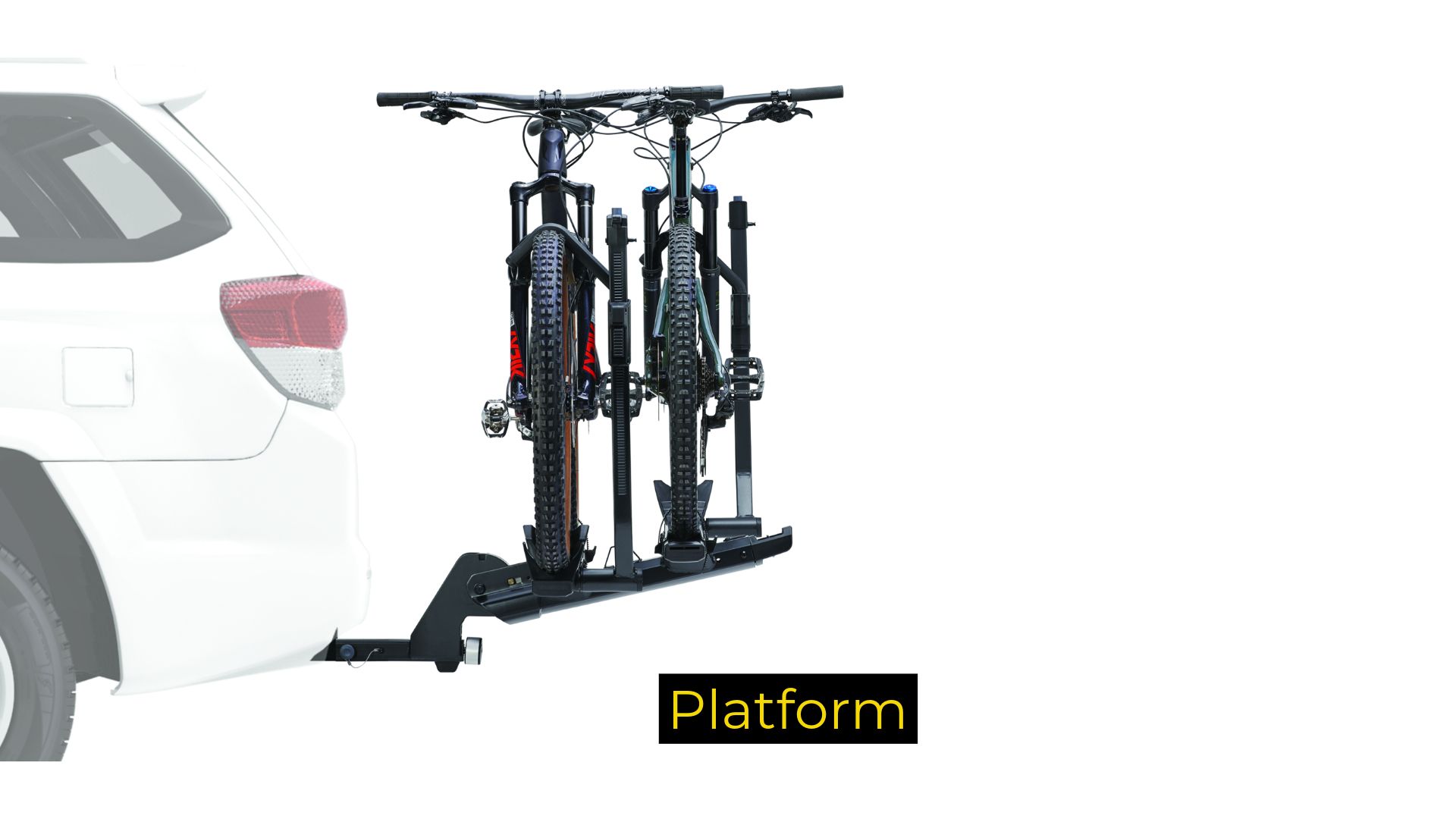 A platform style hitch bike rack